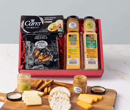 Classic Cheese, Crackers & Pretzel Dipping Gift Box - A Great Charcuterie Gift