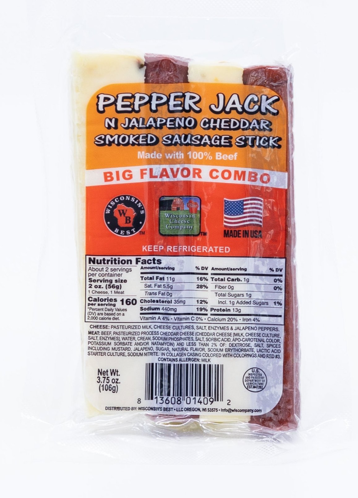 Pepper Jack & Beef Stick Big Snack Pack, 12 Count