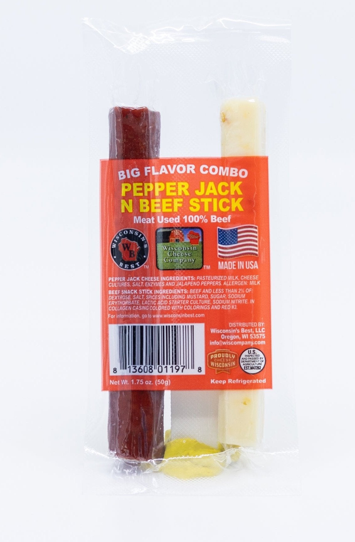 Pepper Jack n Beef Stick Combo Packs (1.75 oz Per Pack, 18 Count)