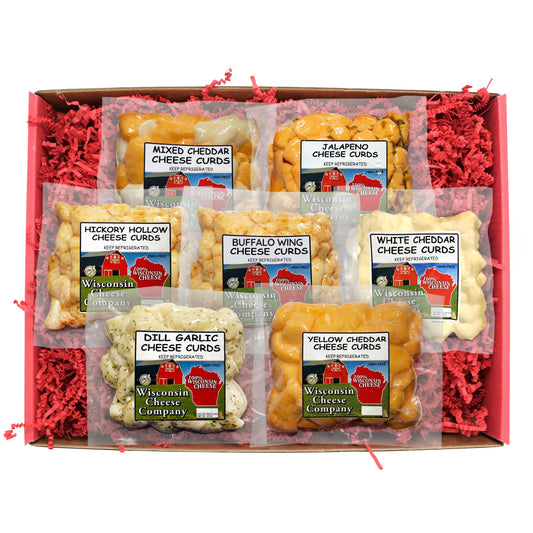 Big Deluxe Cheese Curd Sampler, 10oz Flavored Cheese Curds (7 count) - A Great Charcuterie Gift