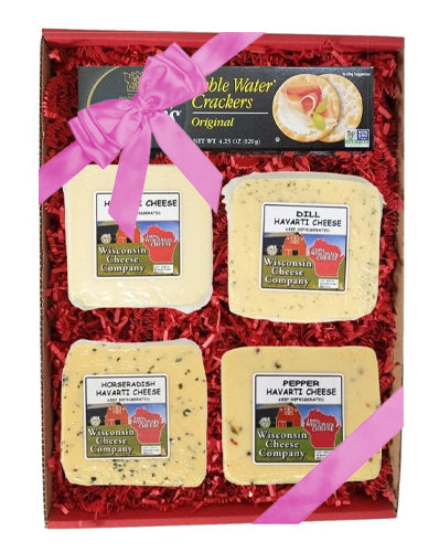 Classic Havarti Cheese and Cracker Gift Box- A Great Valentine's Day Gift