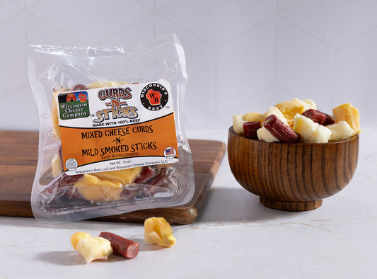 Mixed Cheddar Cheese Curds & Beef Sticks - 2 Pack