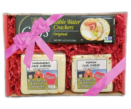 Spicy Jack Cheese & Cracker Gift Box - A Great Valentine's Day Gift