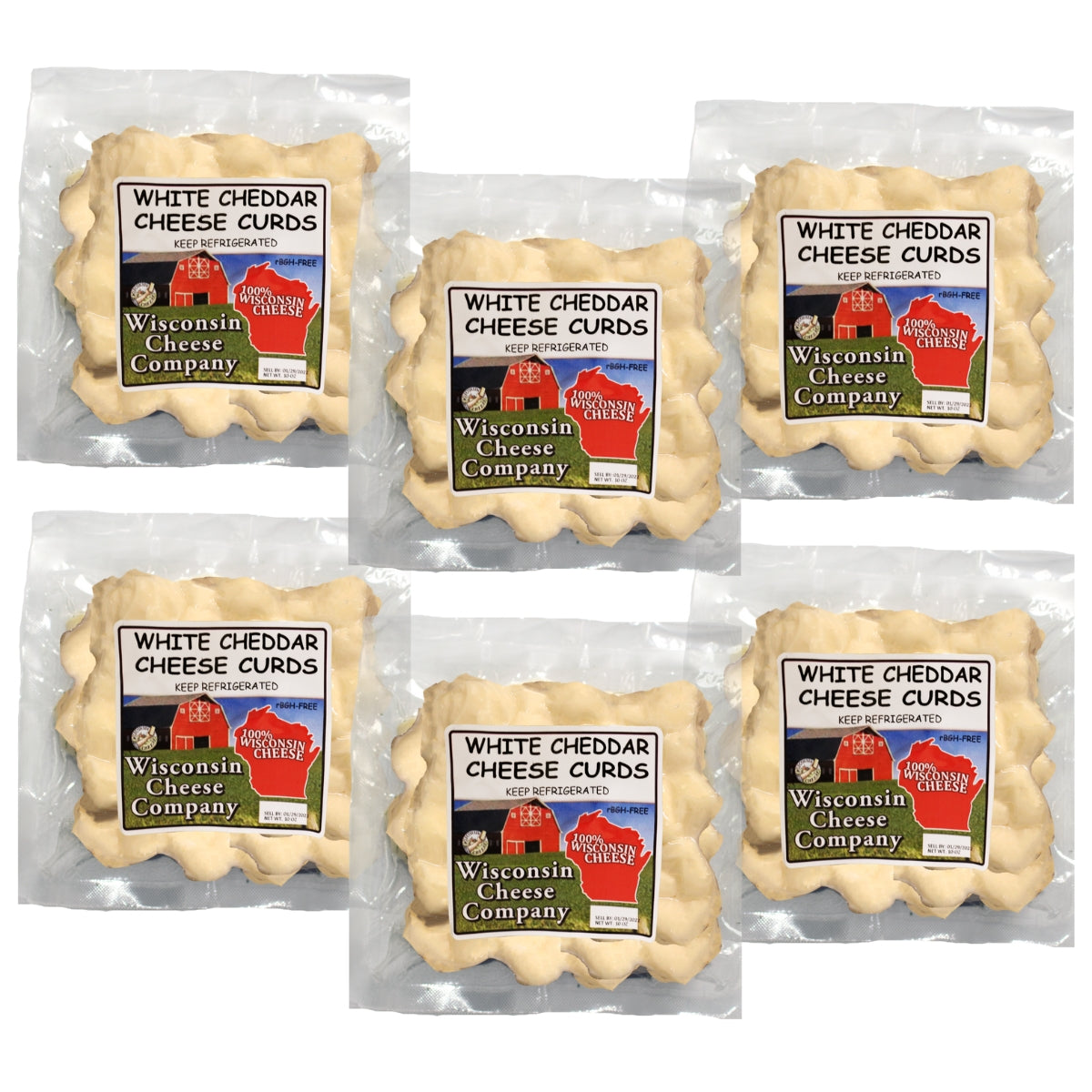 White Cheddar Cheese Curds - 6 Pack - 10 oz. Each