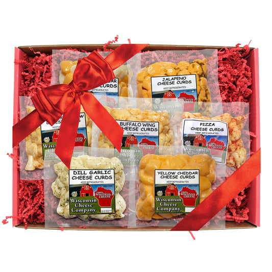 Big Deluxe Cheese Curd Sampler, 10oz Flavored Cheese Curds (7 count) - A Great Holiday & Christmas Gift