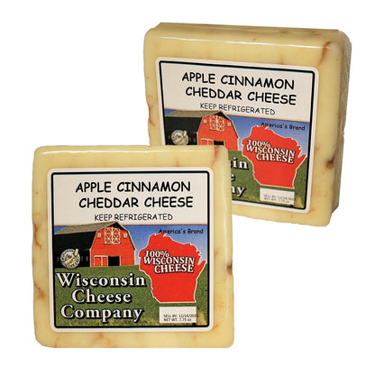 Two blocks of Apple Cinnamon Cheddar Cheese