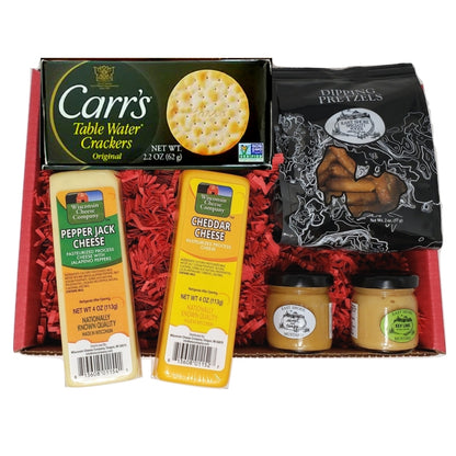 Wisconsin Classic Cheese, Crackers & Pretzel Dipping Holiday Gift Box Assortment, A Great Gift for Birthdays