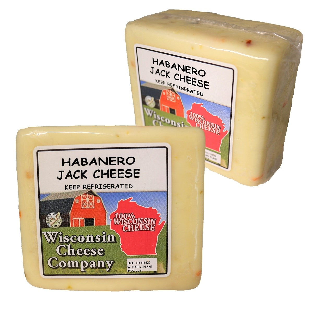 Two blocks of Habanero Jack Cheese