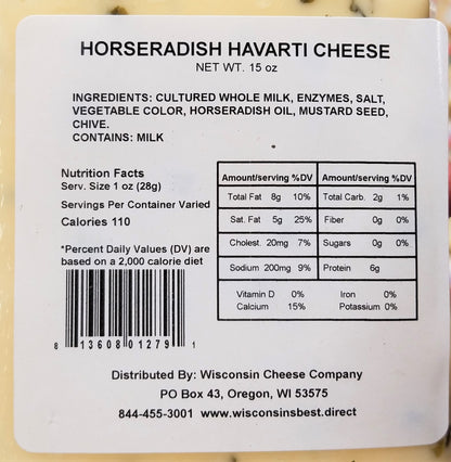 Horseradish Havarti Cheese Blocks (15 oz. Per Block)