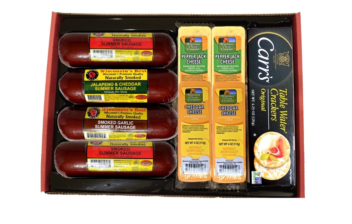 Cheapest Wisconsin Fresh Gourmet Sausage 3 Pack Gift Tray Set - Choose any 3 Sausage Varieties - Wisconsin Made Gifts - Ships Free Guaranteed