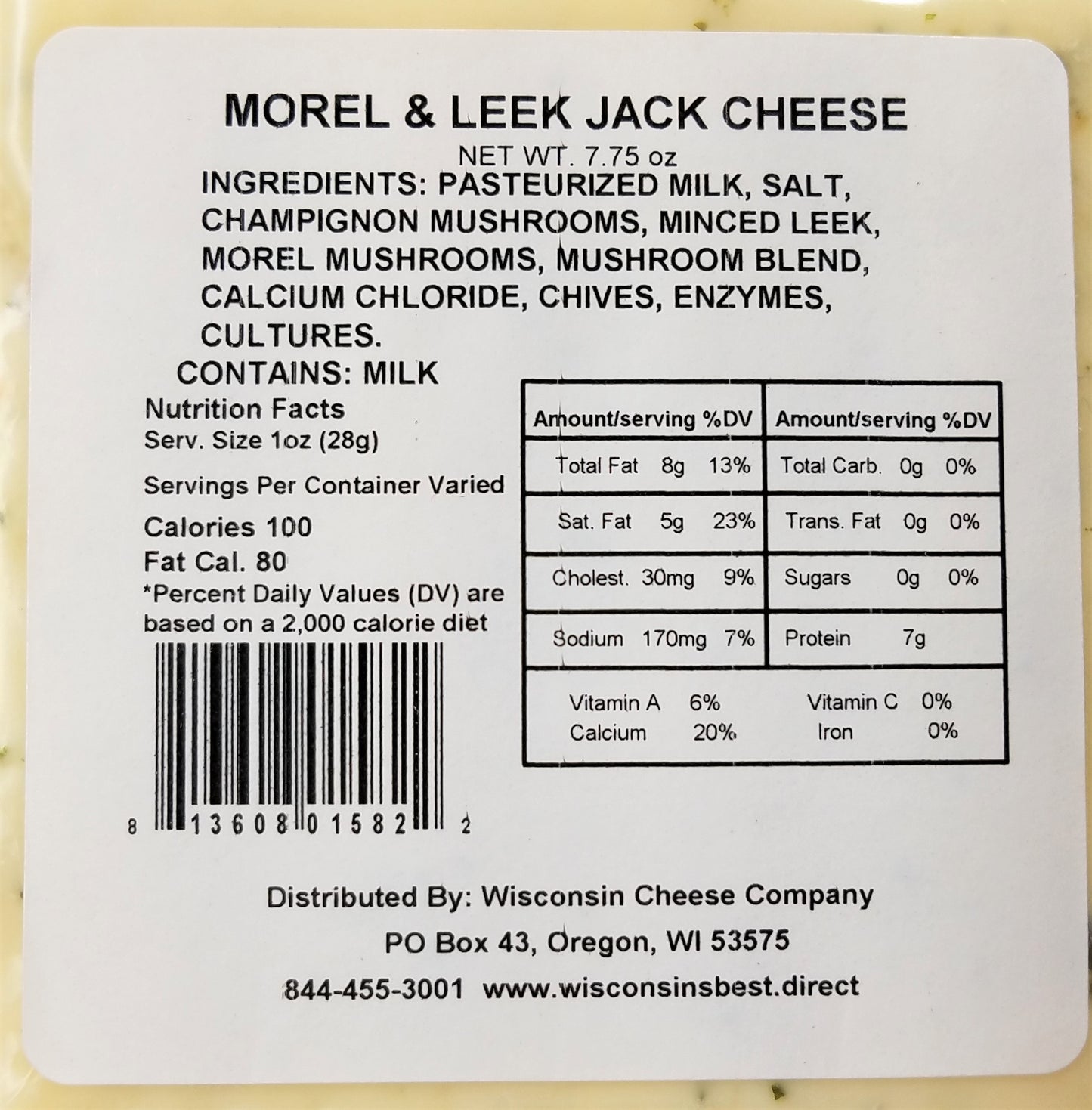 Morel & Leek Jack Cheese - (2) 7-ounce Blocks