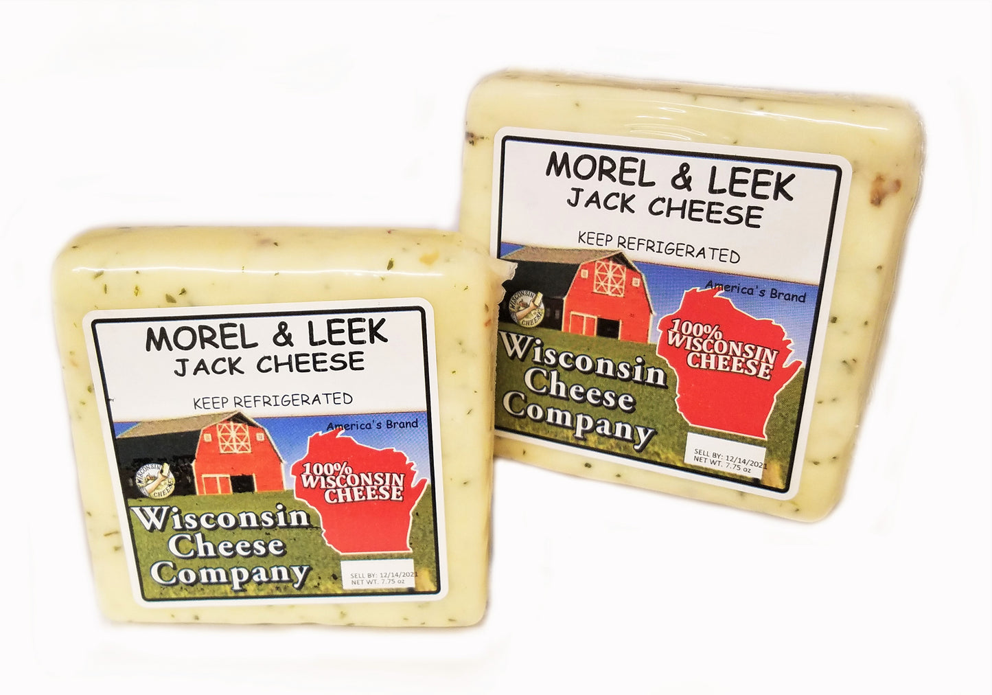 Two blocks of Morel and Leek Jack Cheese