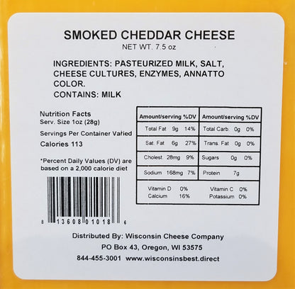 Smoked Cheddar Cheese Blocks, 7 oz. Per Block