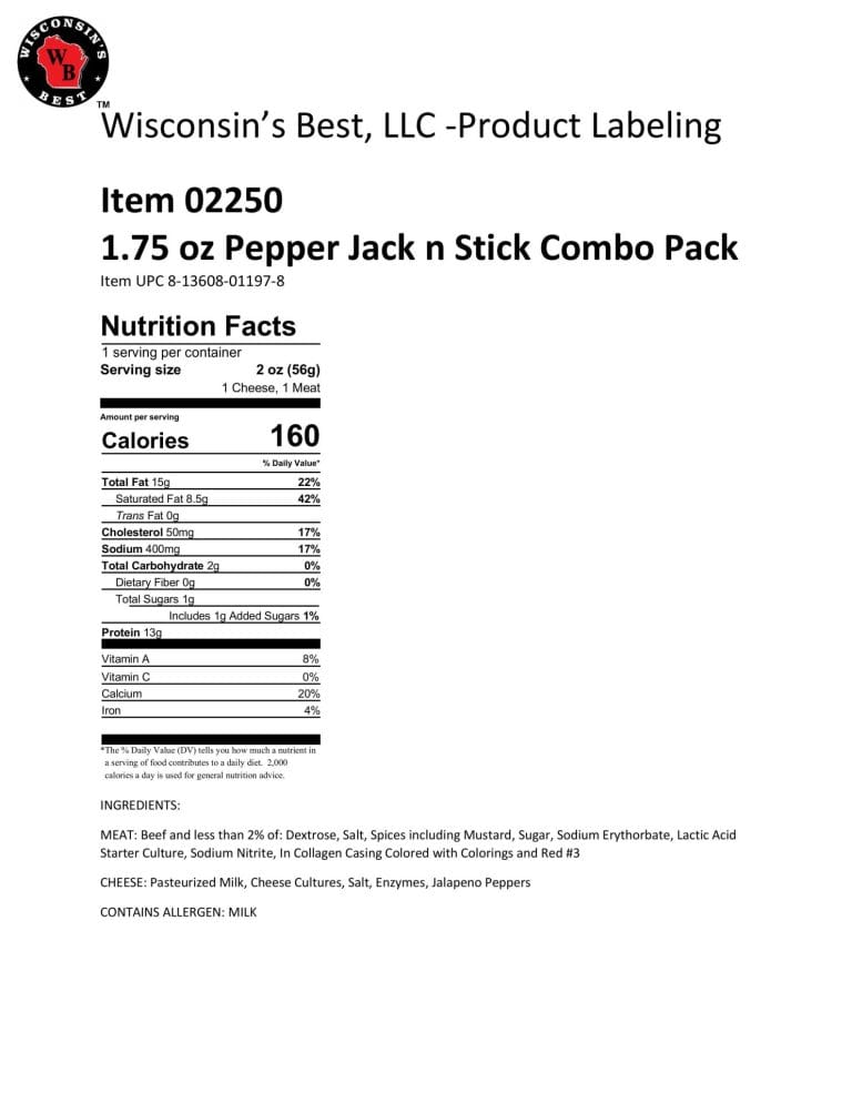 Pepper Jack & Beef Stick Snack Packs, 18 Count Gallery Image
