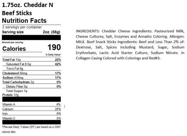 Cheddar Cheese & Beef Stick Snack Pack, 18 count - Image 4