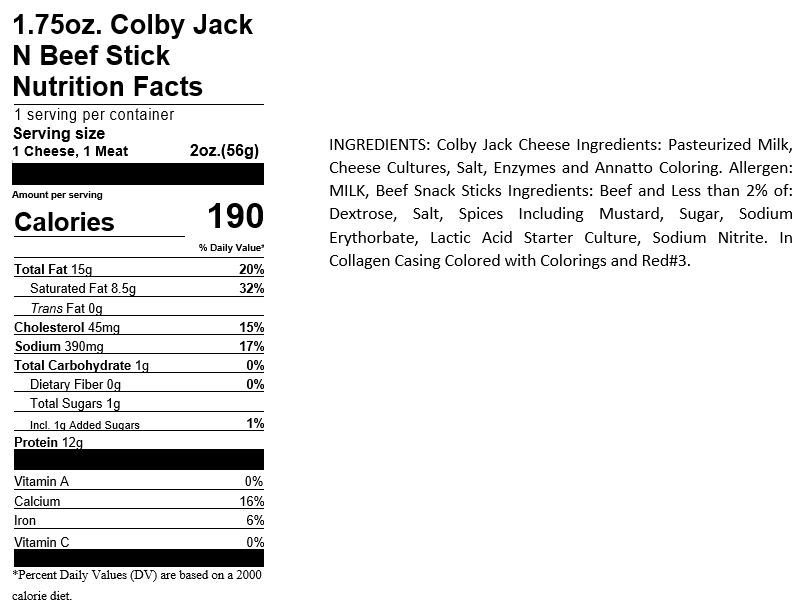 Colby Jack & Beef Stick Snack Packs, 18 Count - Image 4