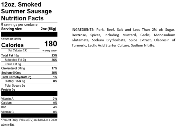Original Smoked Summer Sausage, 12 oz. - Image 4