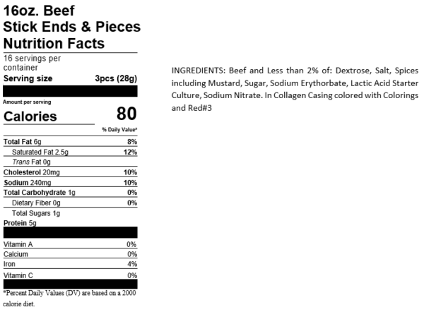 Beef Sausage Stick Ends & Pieces - 1 Pound - Image 4