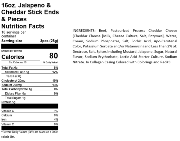 Jalapeno & Cheddar Sausage Stick Ends & Pieces - 1 Pound - Image 4