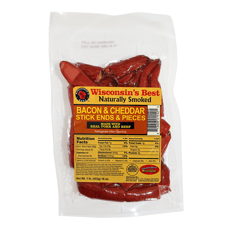 Bacon & Cheddar Sausage Stick Ends & Pieces - 1 Pound