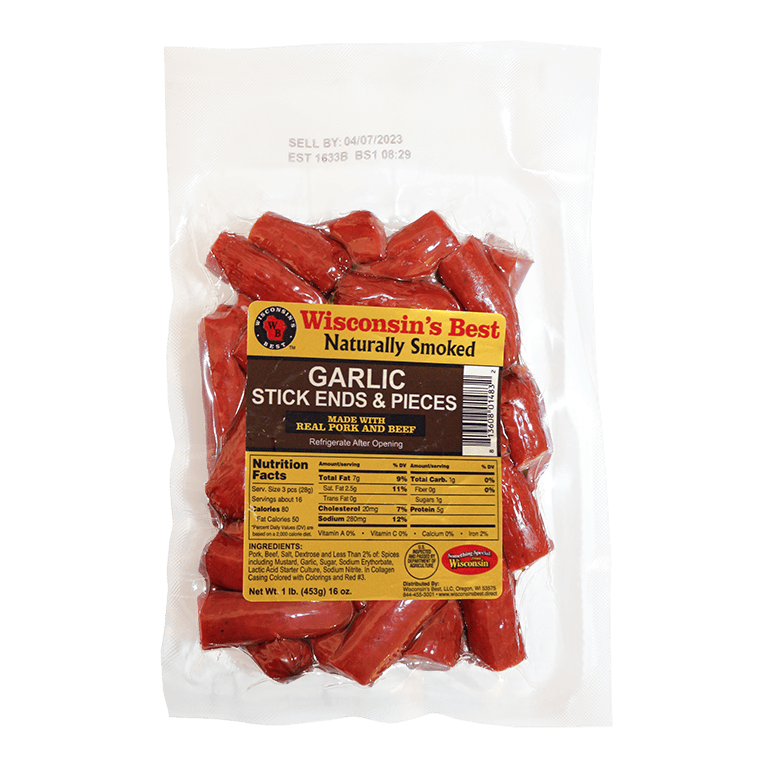 Garlic Sausage Stick Ends & Pieces - 1 Pound