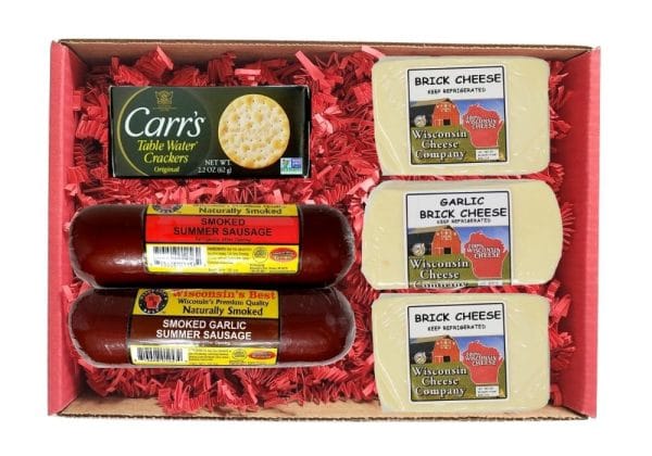 Deluxe Brick Cheese, Sausage & Cracker Gift Box