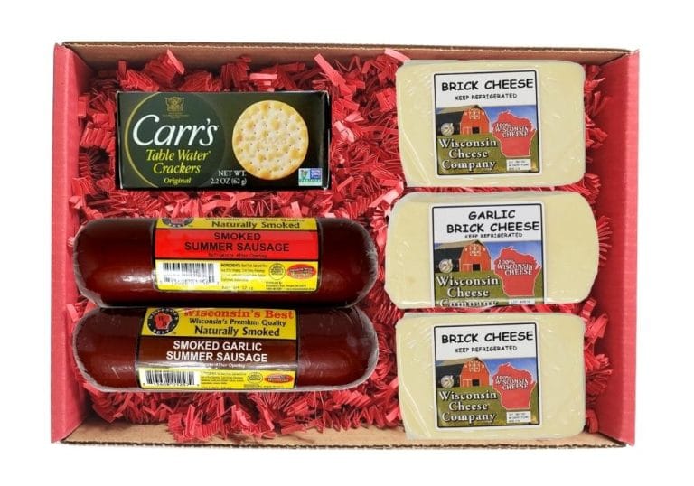Deluxe Brick Cheese, Sausage & Cracker Gift Box
