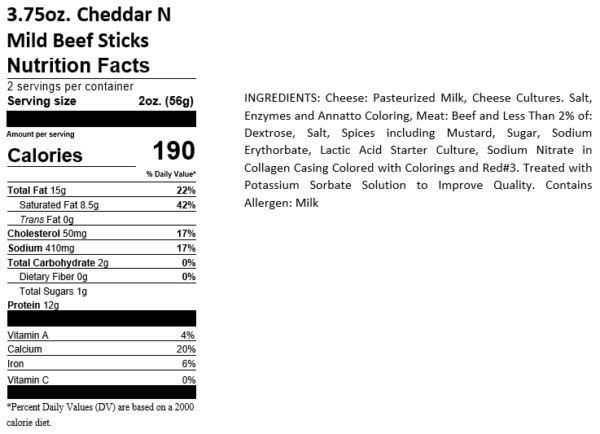Cheddar Cheese & Beef Stick Big Snack Packs, 12 count - Image 4