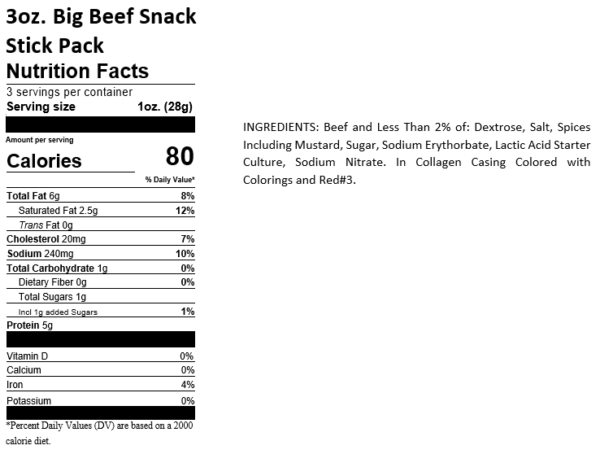100% Beef Snack Sticks, Individually Wrapped (12 Pack) - Image 4