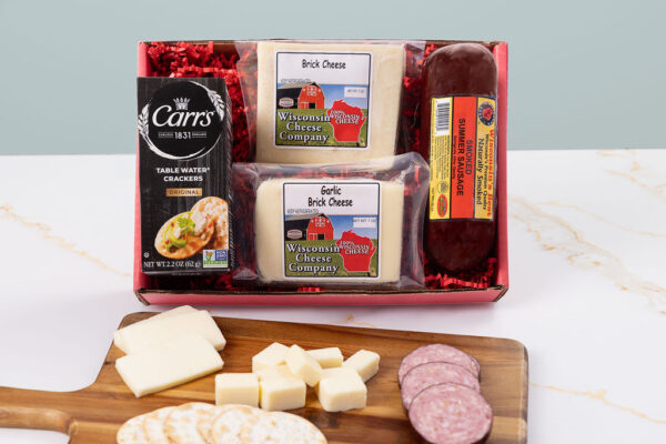 deluxe brick cheese and sausage gift box