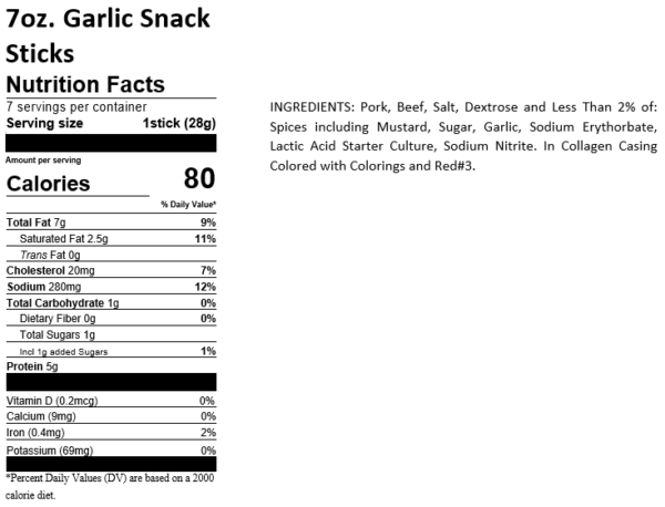 Garlic Sausage Sticks - 7 ounces | Gluten Free - Image 4