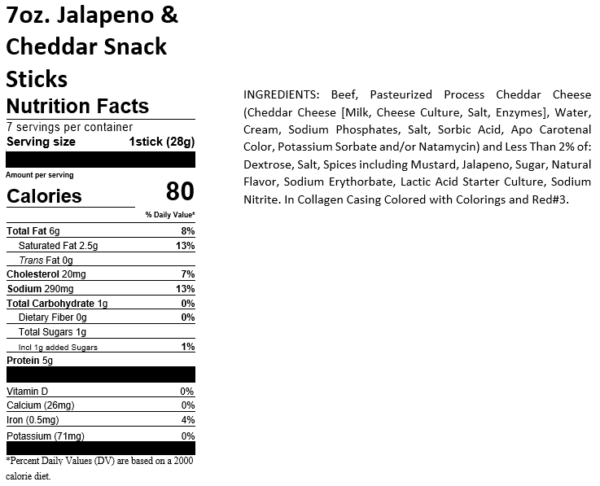 Jalapeno & Cheddar Beef Sticks - 7 ounces | Gluten Free - Image 4