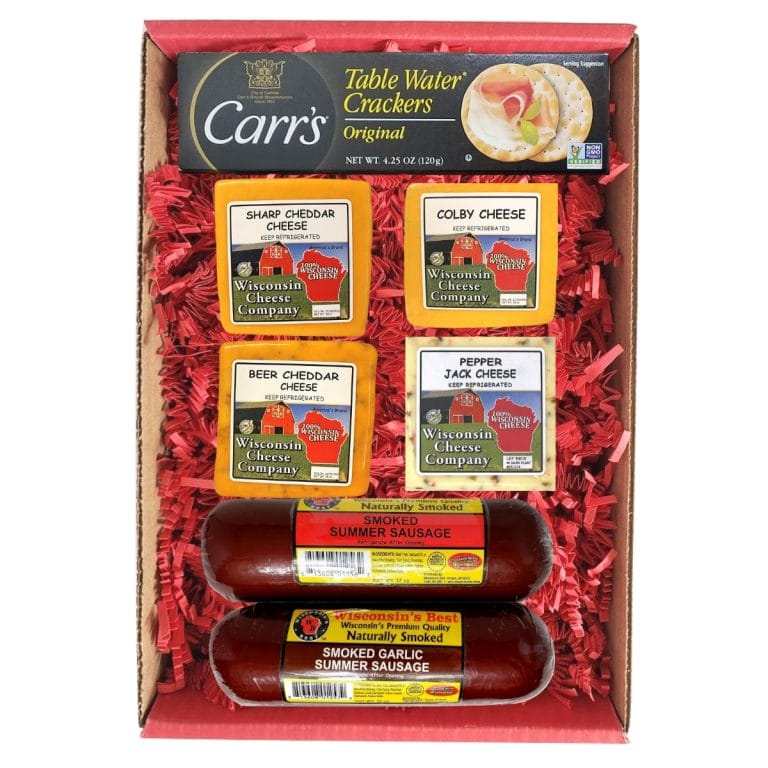 Wisconsin Big Specialty Cheese, Cracker & Sausage Gift Box