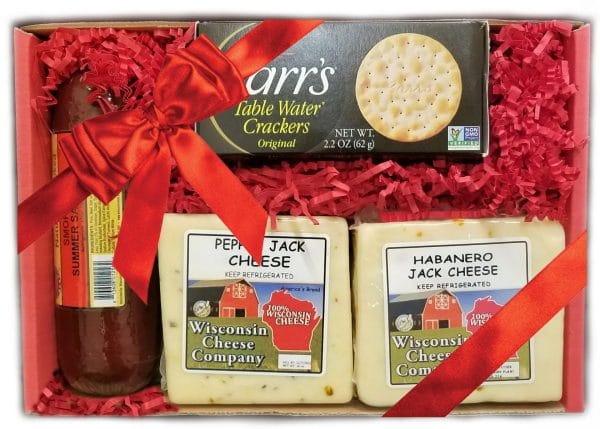 Deluxe Spicy Pepper Jack Cheese, Sausage & Cracker Gift Box - Image 3