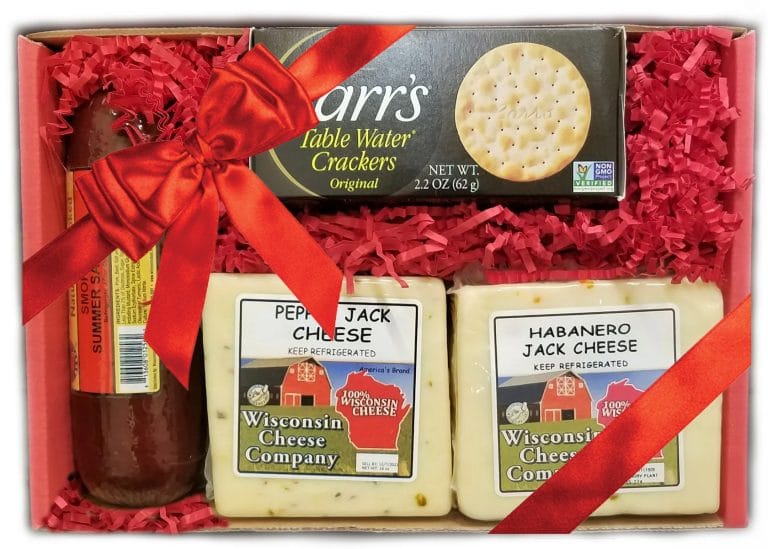 Deluxe Spicy Pepper Jack Cheese, Sausage & Cracker Gift Box Gallery Image