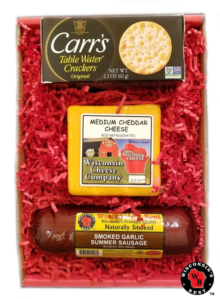 Deluxe Cheddar Cheese, Sausage & Cracker Gift Box