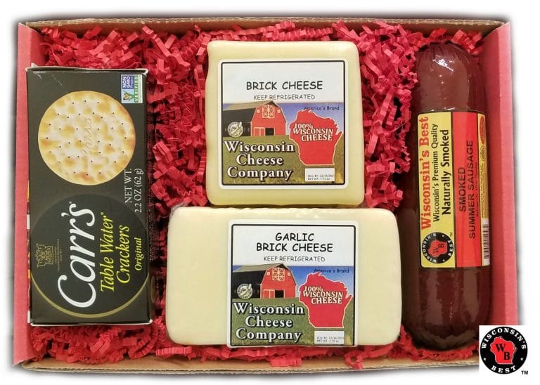 Deluxe Brick Cheese, Sausage & Cracker Gift Box