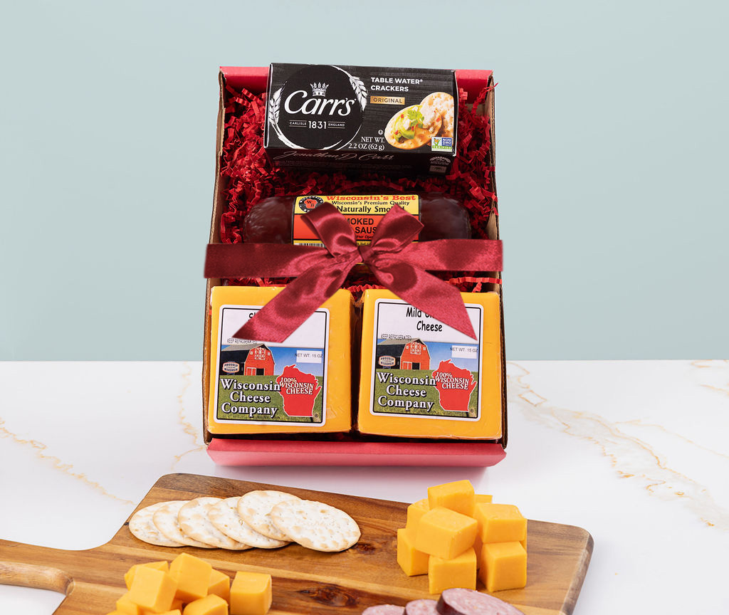 Classic Cheddar Cheese, Sausage & Cracker Gift Box