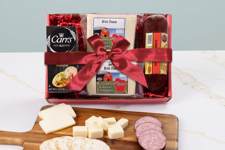 Deluxe Brick Cheese, Sausage & Cracker Gift Box