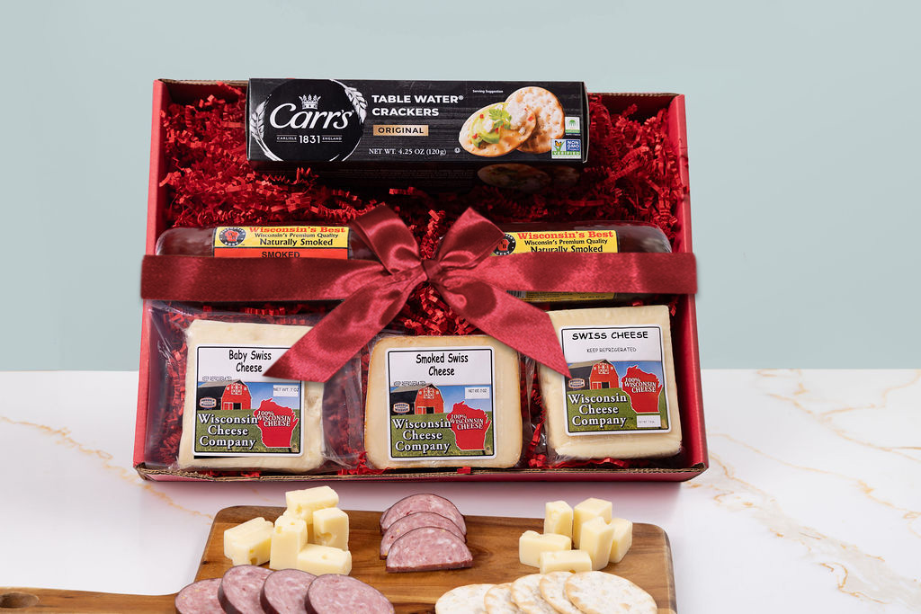 Deluxe Swiss Cheese, Sausage & Cracker Gift Box