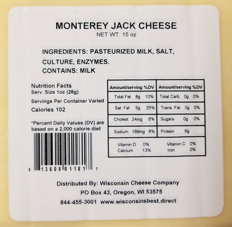 Monterey Jack Cheese – (2) 15-ounce Blocks Gallery Image