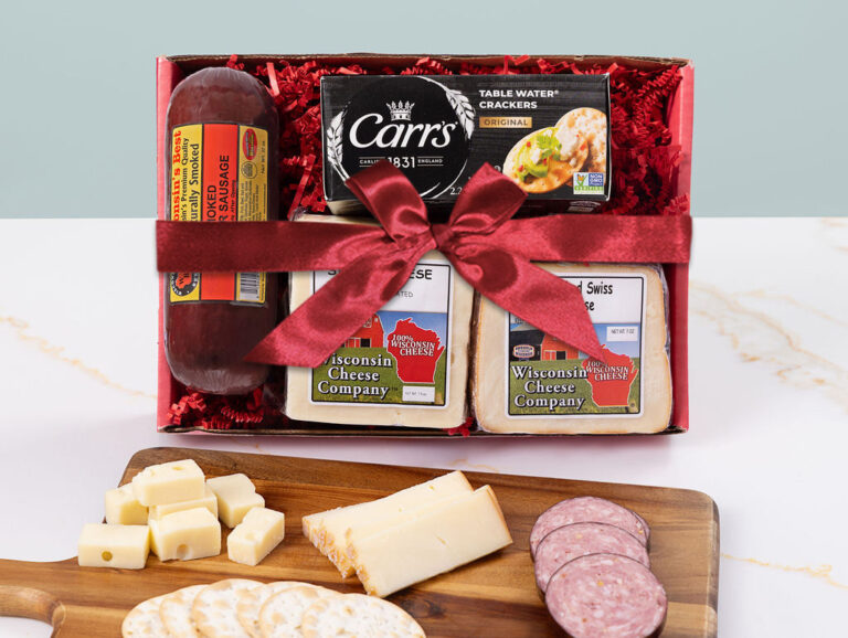 Premium Swiss Cheese, Sausage & Cracker Gift Box