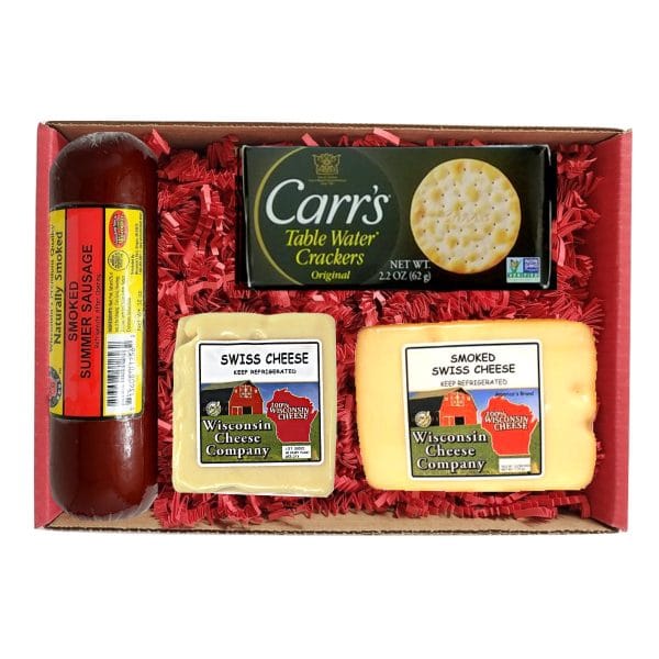 Premium Swiss Cheese, Sausage & Cracker Gift Box