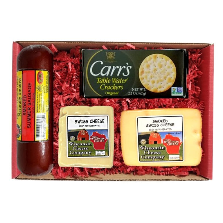 Premium Swiss Cheese, Sausage & Cracker Gift Box