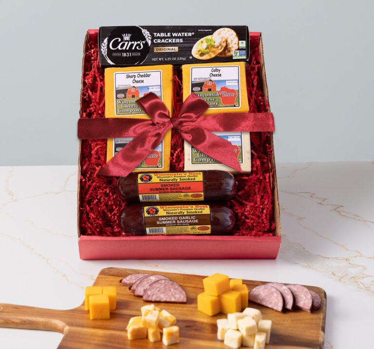 Wisconsin Big Specialty Cheese, Cracker & Sausage Gift Box