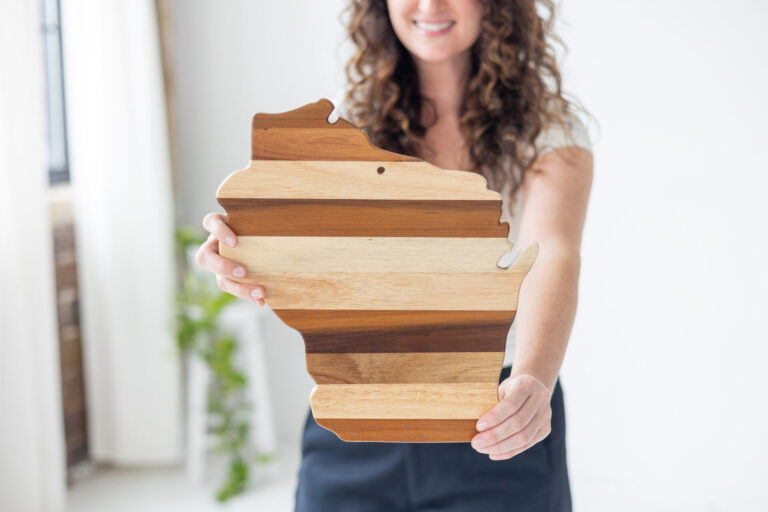 Wisconsin-Shaped Cutting Board Gallery Image