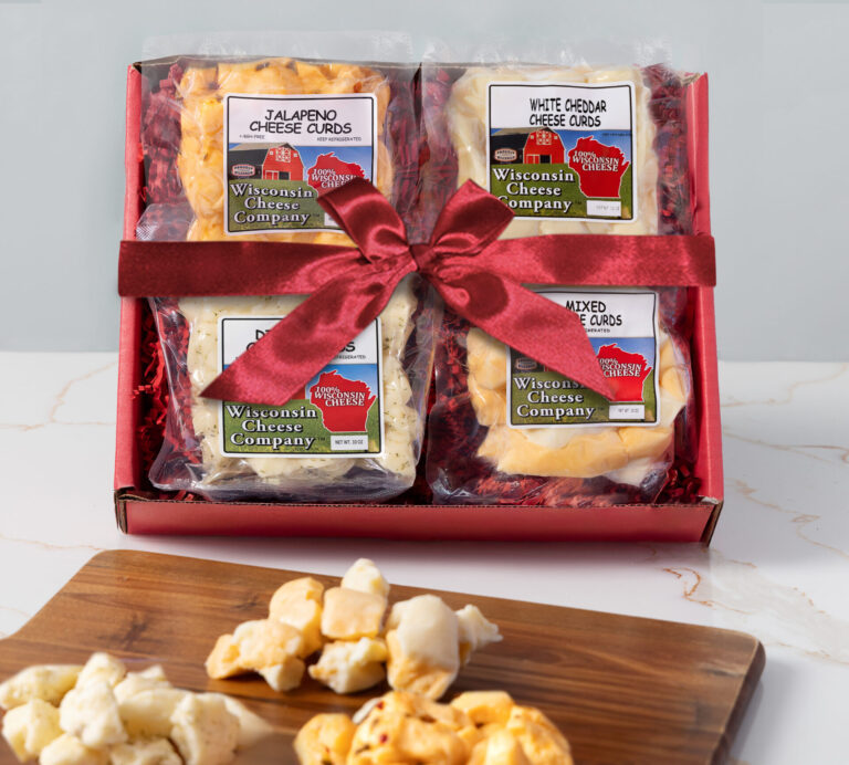 Wisconsin Cheese Curd Sampler Gift Box – 4 Flavor Variety Pack